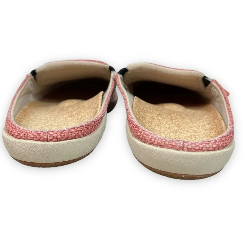 Spenco Siesta Canvas Slide Mules Womens 7 Pink Orthotic Cork ‎ Beach Festival